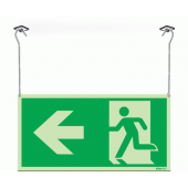 Xtra-Glow Exit Arrow Left Symbol Hanging Sign