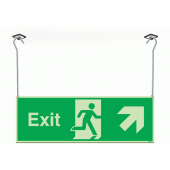 Xtra-Glow Exit Arrow Up Right Hanging Sign