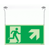 Xtra-Glow Exit Arrow Up Right Symbol Hanging Sign