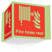 Highly Photoluminescent Fire Hose Reel Projecting 3D Sign