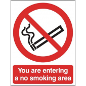 You Are Entering A No Smoking Area Signs