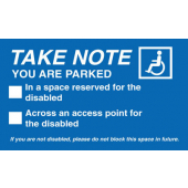 You Are Parked In A Space Reserved For The Disabled Labels