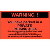You Have Parked In A Private Parking Area Stickers