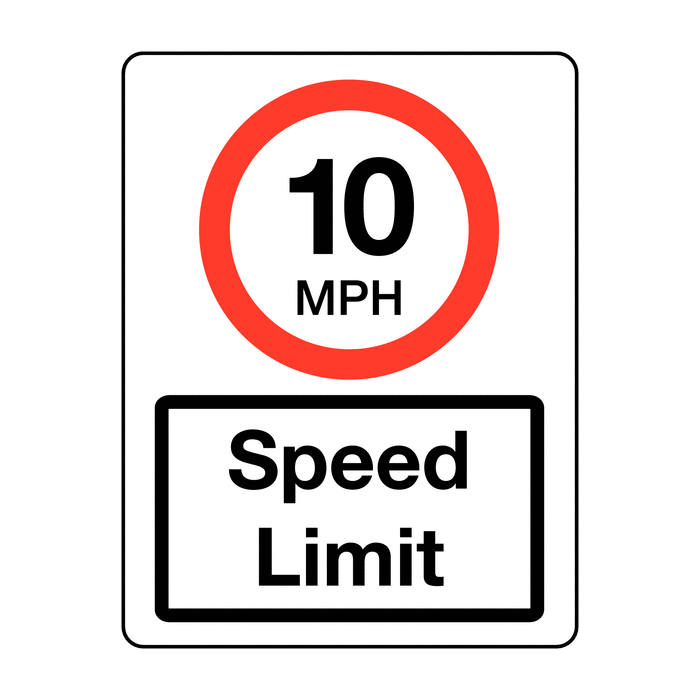 10 MPH Maximum Speed RA1 Aluminium Road Traffic Signs