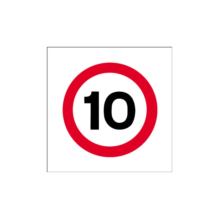 10 MPH Speed Limit Works Stanchion Traffic Sign