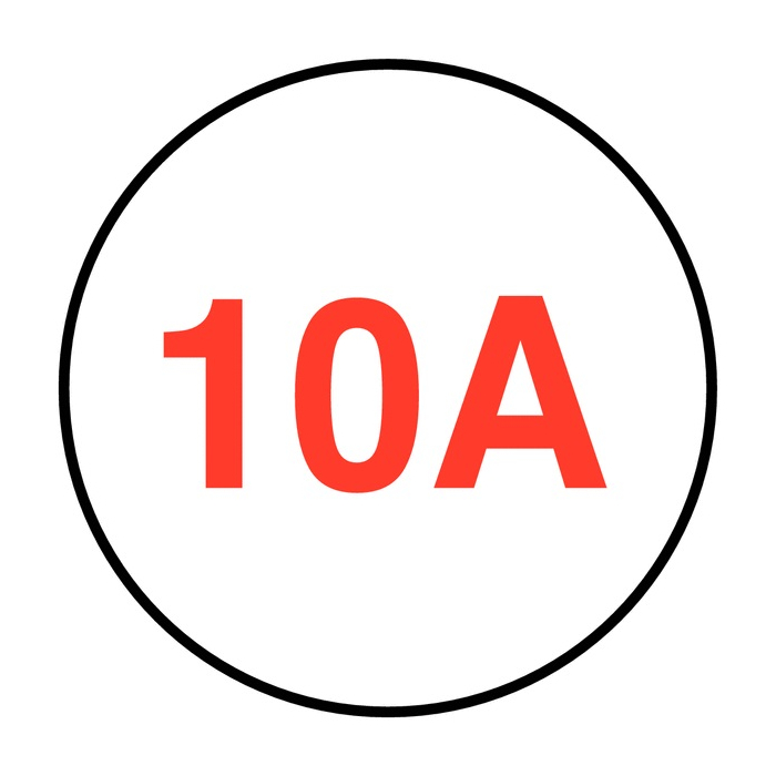 10A Fuse Rating And Conductor Electrical Label