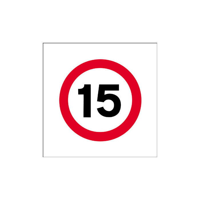 15 MPH Speed Limit Works Stanchion Traffic Sign