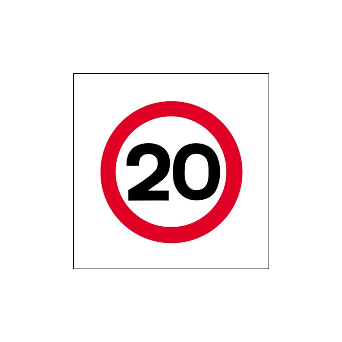 20 MPH Speed Limit Works Stanchion Traffic Sign