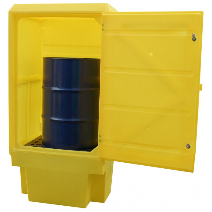 The 205 Litre Drum Polythene Storage Cabinet is the ideal solution for keeping your premises looking tidy, the cabinet can hold a 205 litre drum, the 205 Litre Drum Polythene Storage Cabinet features a built in sump capacity of 225 litres