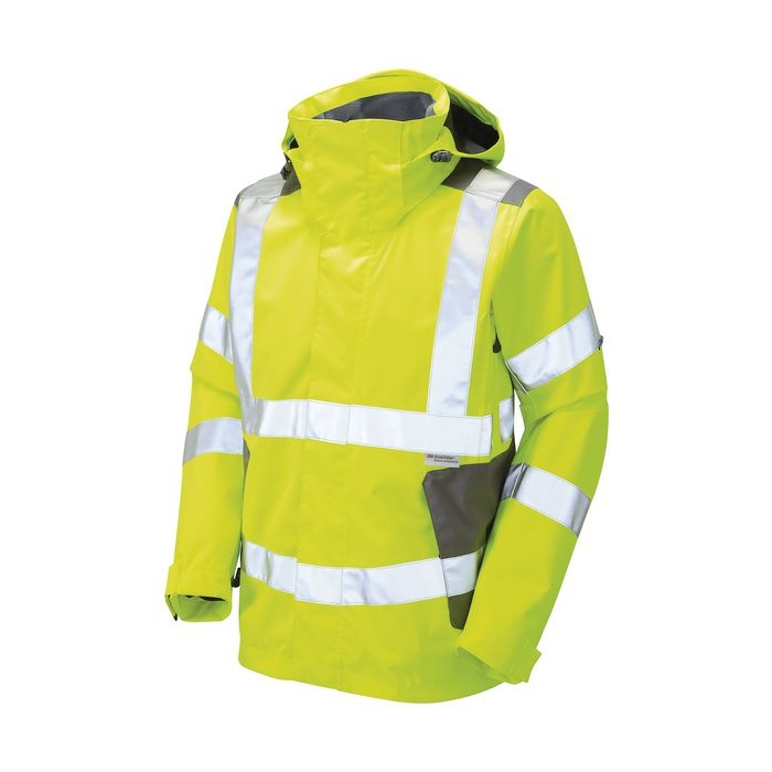 Breathable Weatherproof Fluorescent Yellow High Visibility Jacket