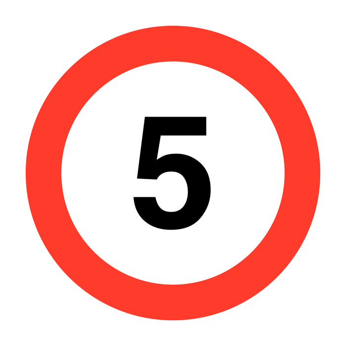5 MPH Maximum Speed RA1 Aluminium Road Traffic Signs