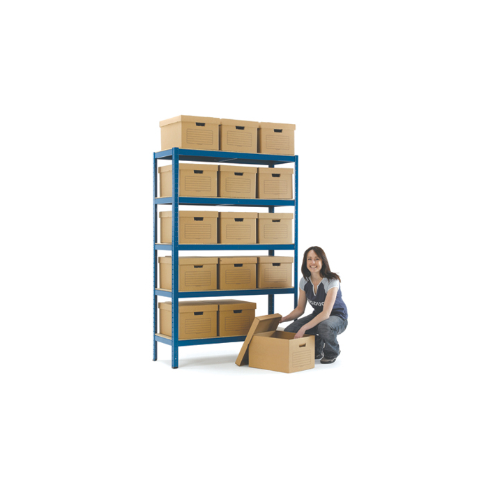 5 Shelf Document Rack With 15 Archive Boxes