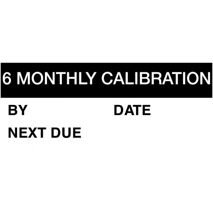 6 Monthly Calibration Self Laminating Write On Labels
