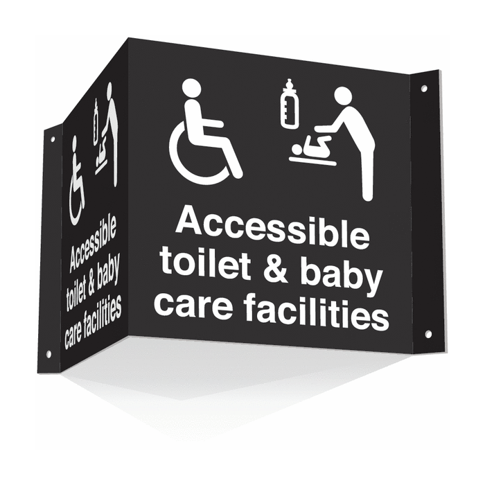Accessible And Baby Changing Facilities Projecting Sign