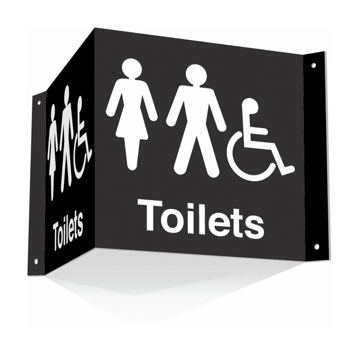 ADA Mixed Toilets 3D Projecting Washroom Sign