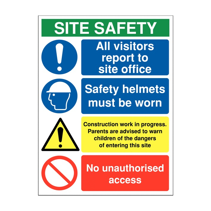 All Visitors Report To Site Office Construction Site Sign
