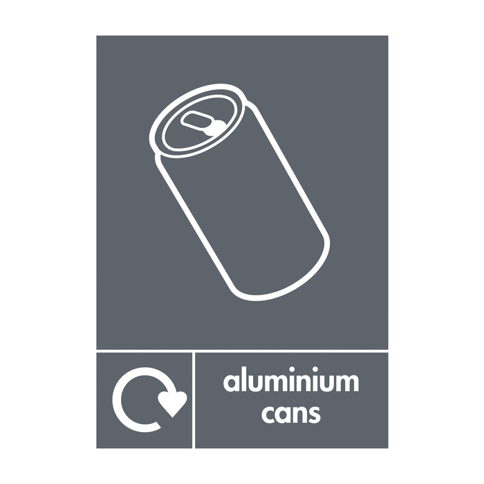 Aluminium Cans Recycling WRAP Waste Sign