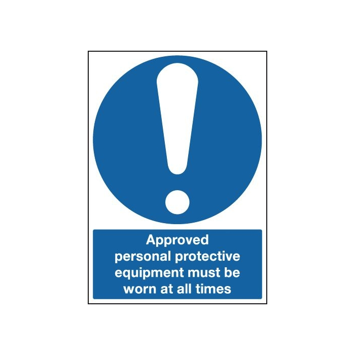 Approved PPE Must Be Worn At All Times Signs