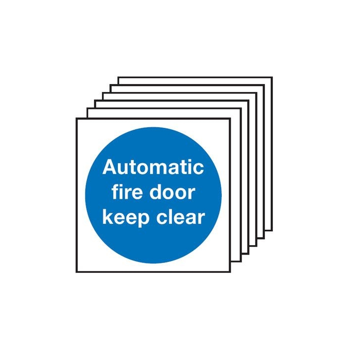Automatic Fire Door Keep Clear Pack Of 6 Signs