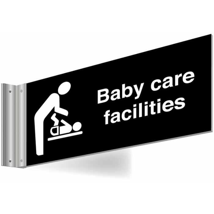 Baby Care Facilities Double Sided Washroom Corridor Sign