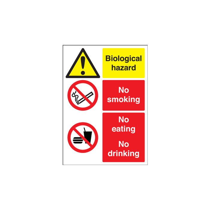 Biological Hazard No Smoking No Eating Signs