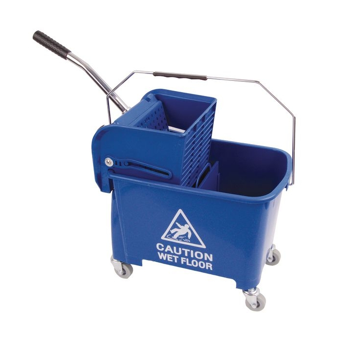 Wheeled Bucket with Wringer 15 Litre In Blue