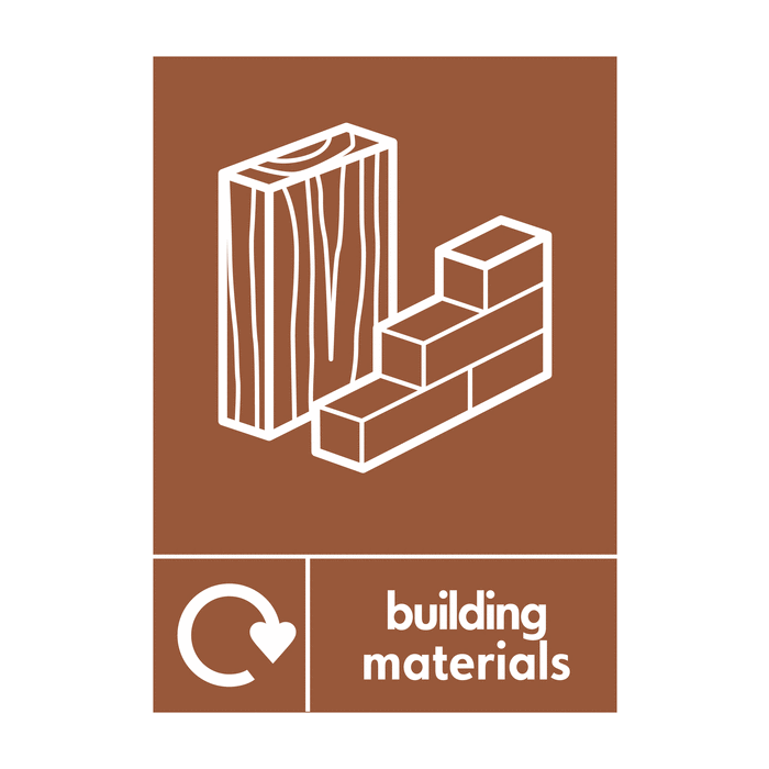 Building Materials Waste WRAP Recycling Signs