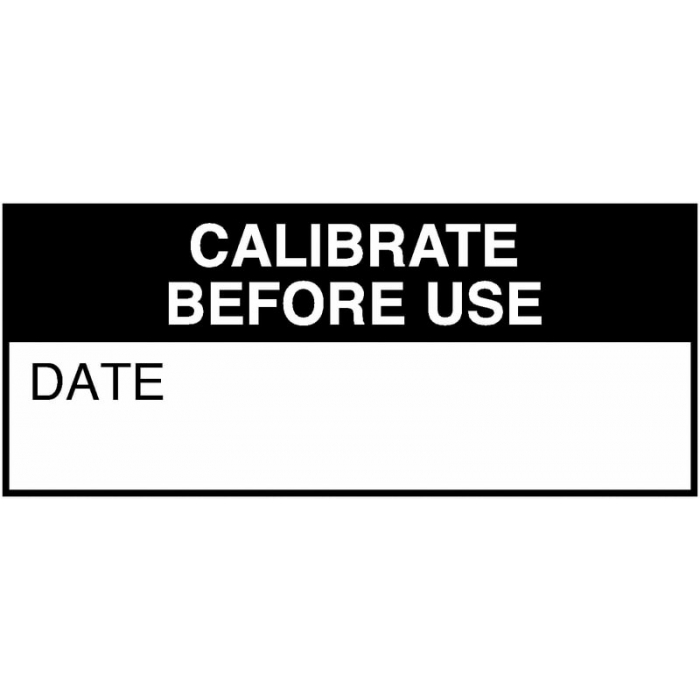 Calibrate Before Use Vinyl Cloth Labels are used by quality controllers to attach to items and instruments to ensure others are aware the instruments need a calibration before being used and conveys the message 