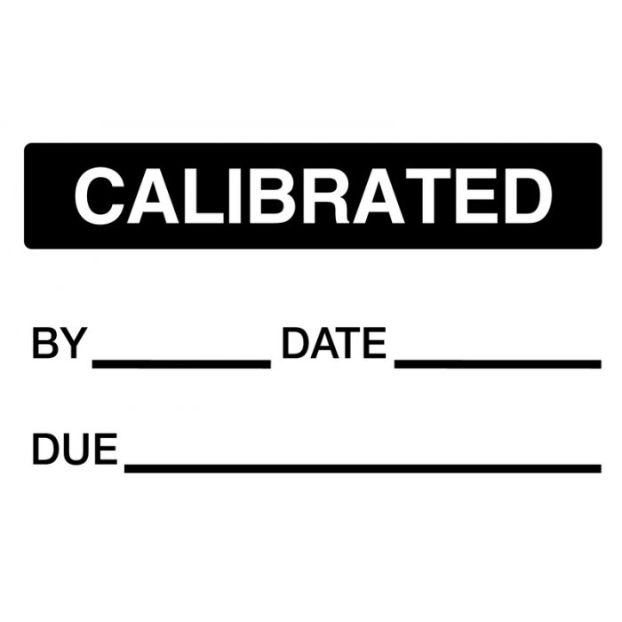 Calibrated By Date Due Quality Control Vinyl Cloth Labels