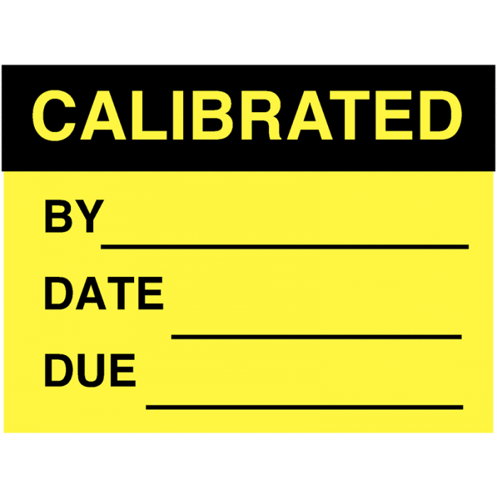 Calibrated By Date Due Fluorescent Write On Labels