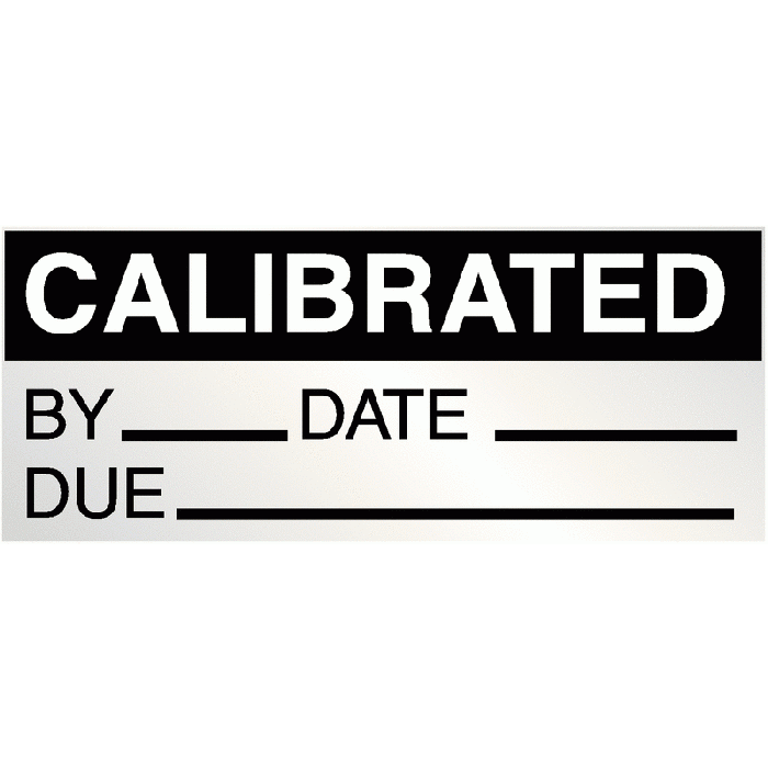 Calibrated By Date Due Foil Write-On Labels Pack of 350