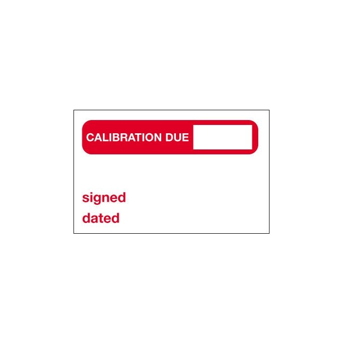 Calibration Due Signed Dated Quality Control Vinyl Cloth Labels
