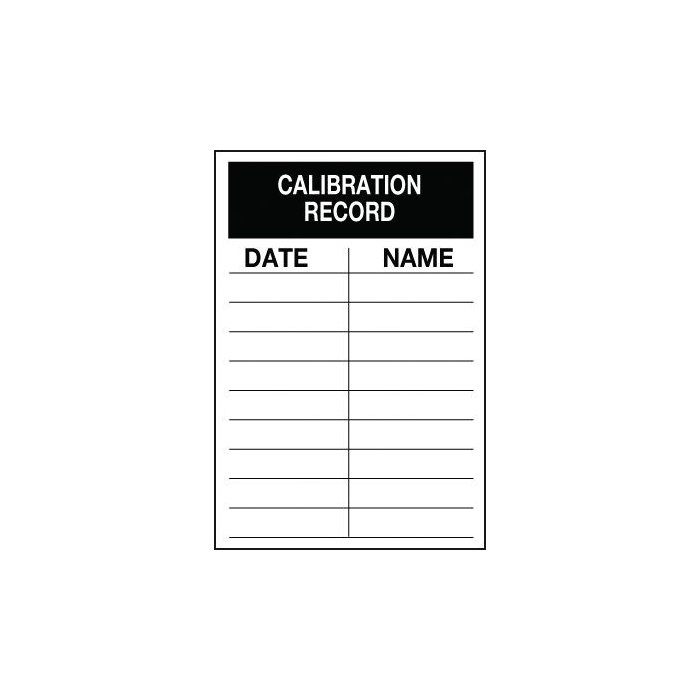 Calibration Record Inspection Labels, use on equipment such instruments, measuring equipment or weighing equipment to record their calibration checks ensuring that the instruments, weighing and equipment are accurate