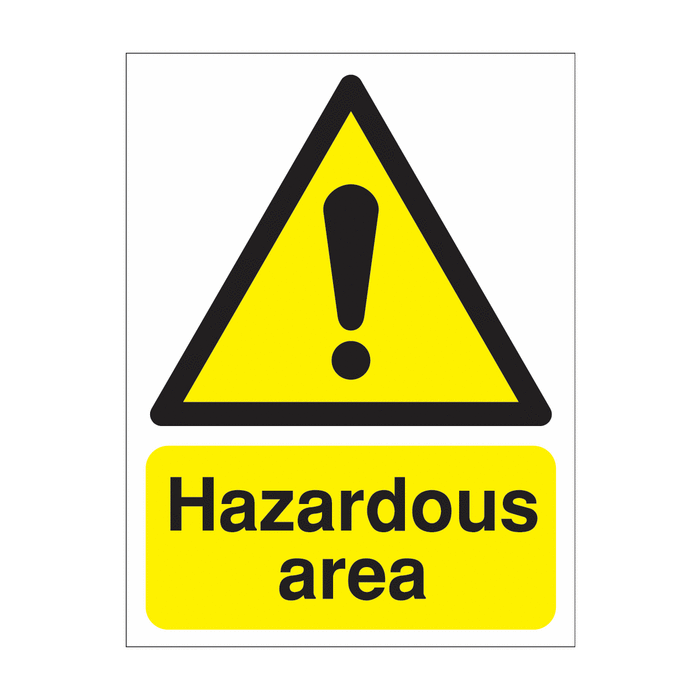 Caution Hazardous Area Reflective Hazard Signs