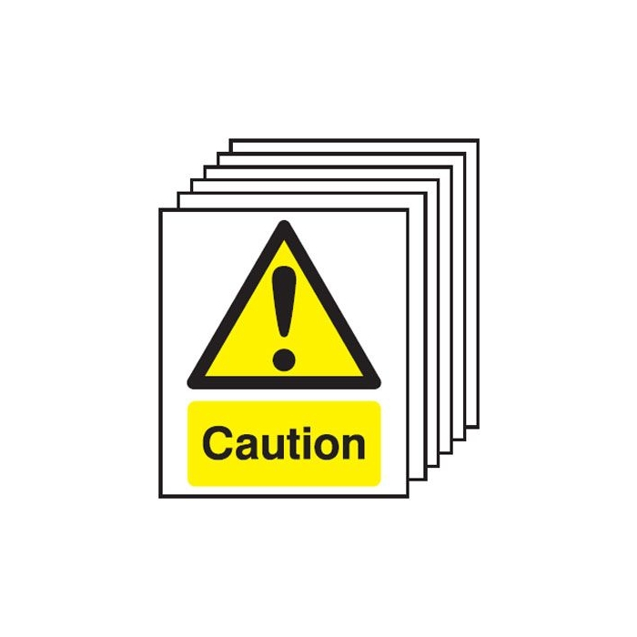 Caution Hazard Warning Pack Of 6 Signs