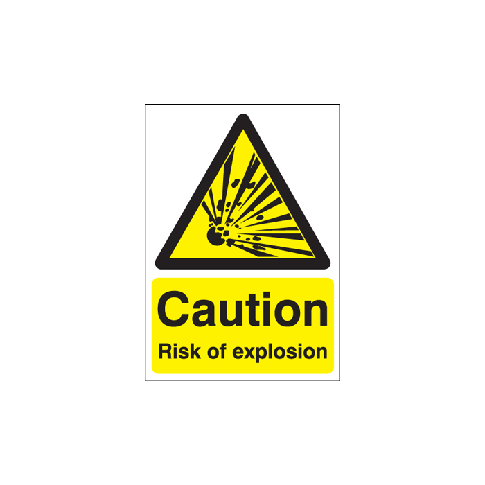 Caution Risk Of Explosion Hazard Warning Sign