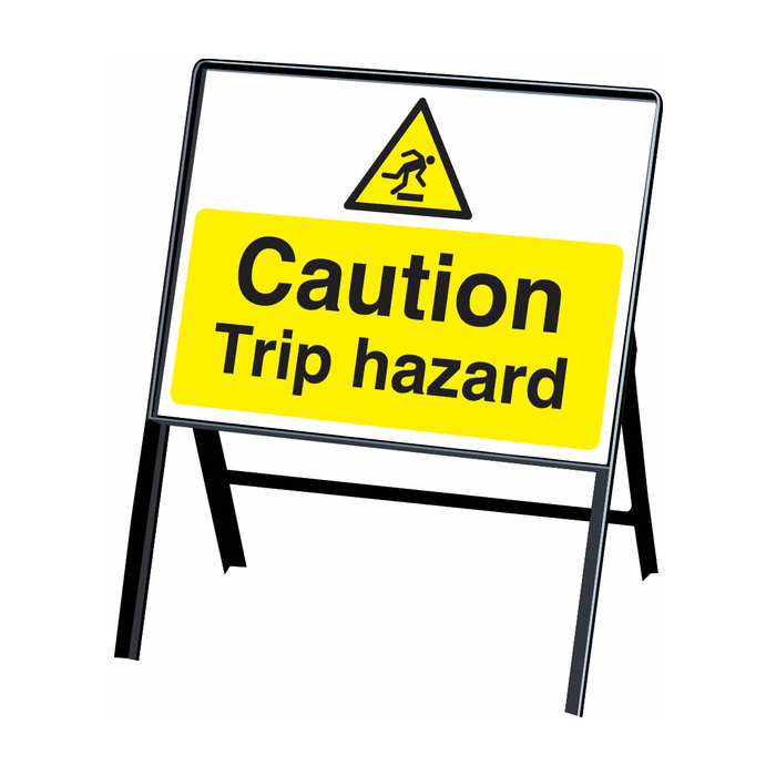 Caution Trip Hazard Stanchion Warning Signs
