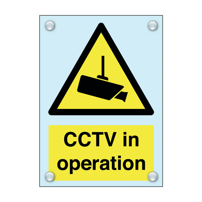 CCTV In Operation Warning Sign In Acrylic Material