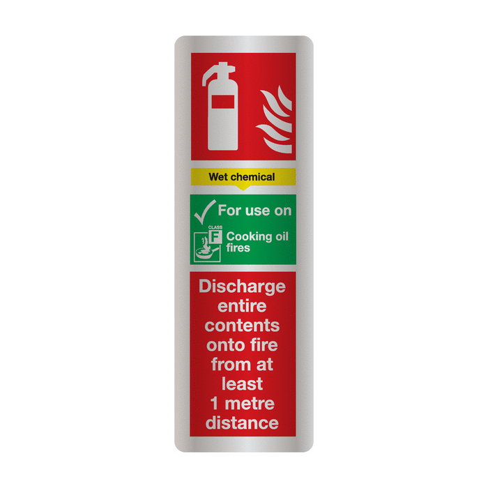 Wet Chemical Class F Aluminium Fire Extinguisher Signs