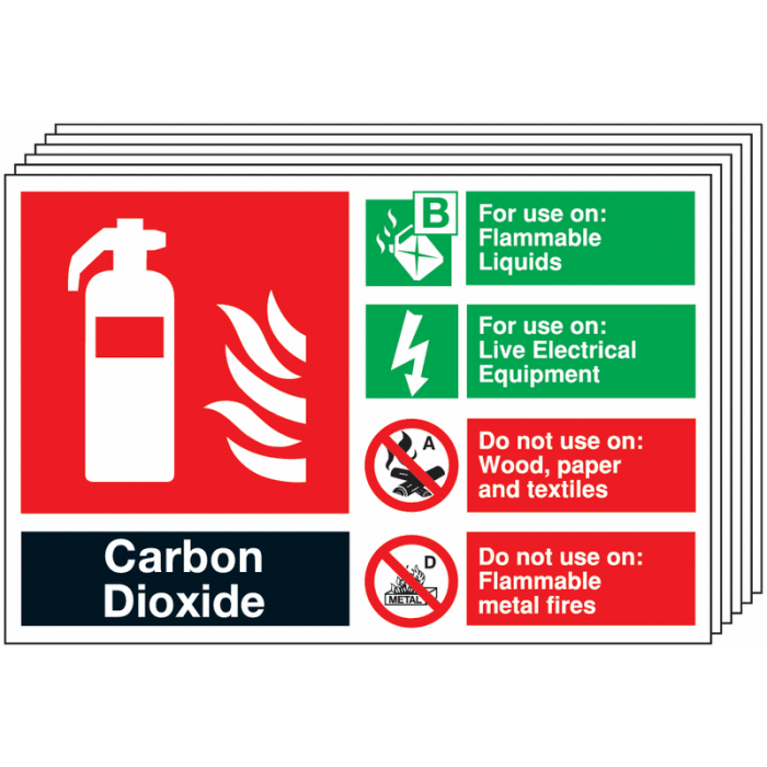 Co2 Fire Extinguisher Pack Of 6 Location Signs