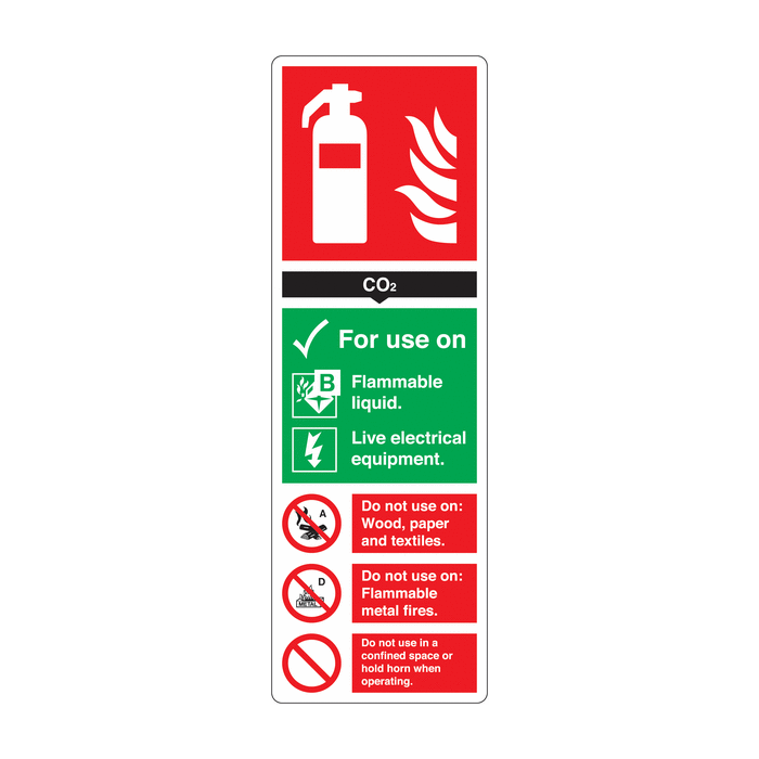 Co2 Fire Extinguisher Polyester Sign