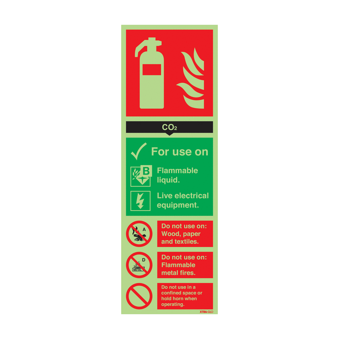 Co2 Fire Extinguisher Xtra-Glo Sign