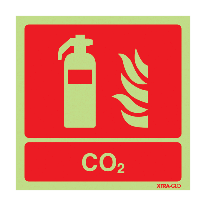 Co2 Fire Extinguisher Xtra-Glo Information Signs