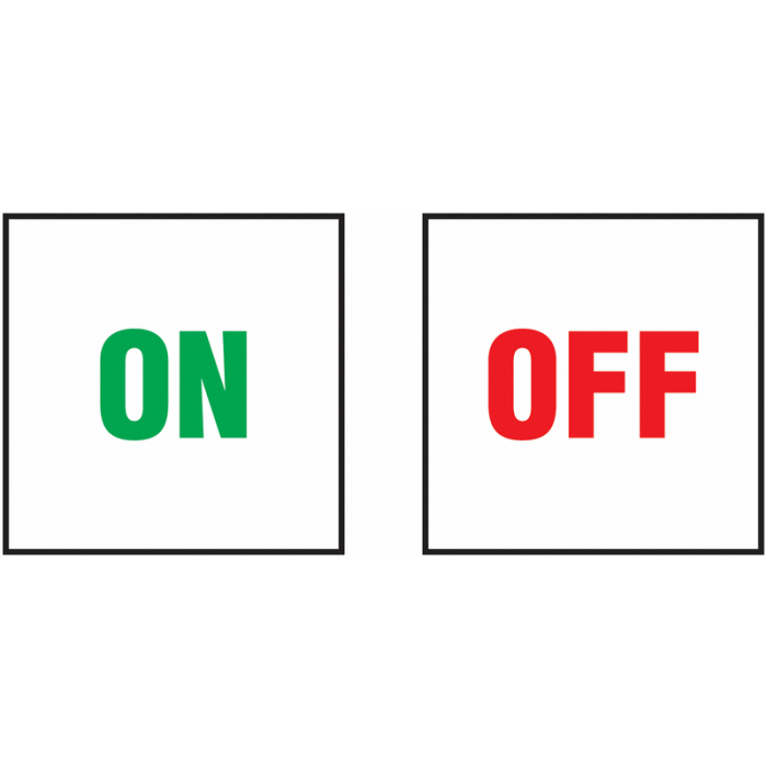 Colour Coded Indicator Labels With Text On Off