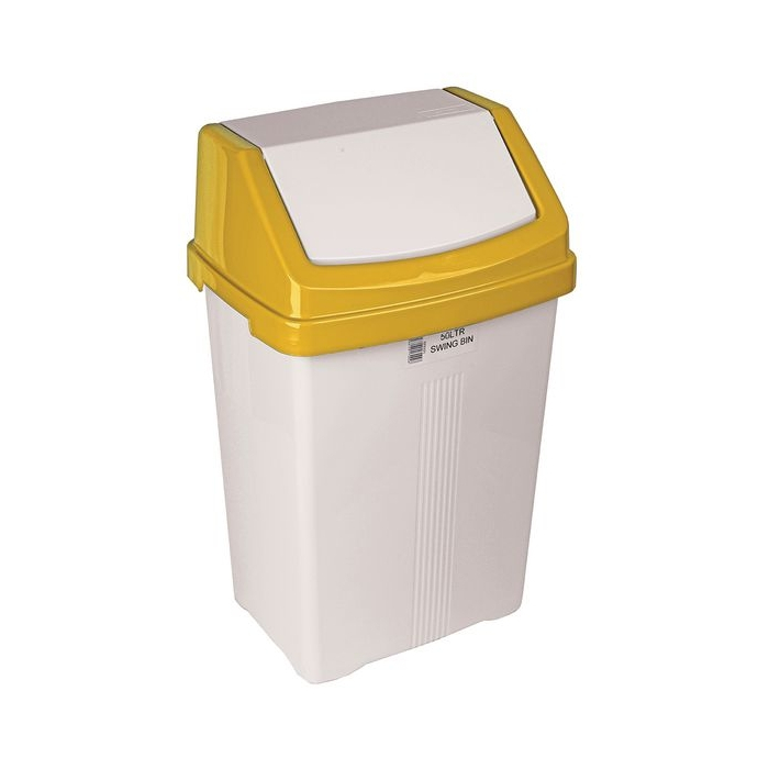 Colour Coded Swing Bins Yellow Lid 12 Litre Capacity