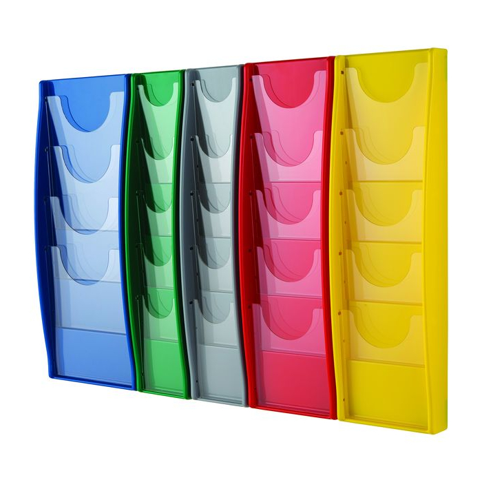 Coloured Wall Mountable Leaflet Dispensers