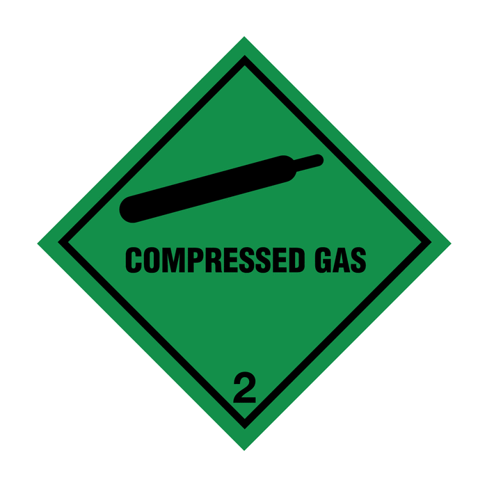 Compressed Gas & 2 Easy Peel Hazard Warning Diamonds