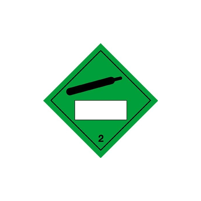 Compressed Gas & 2 Hazard Warning Diamond Placards
