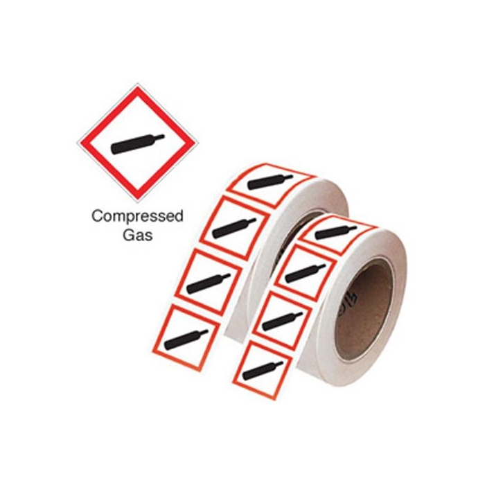 Compressed Gas GHS Symbols On-a-Roll Of 250