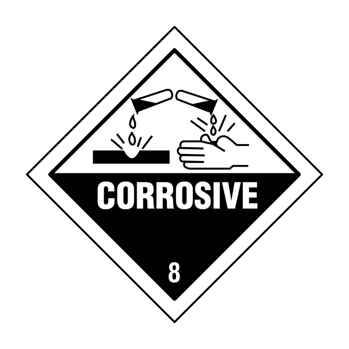 Corrosive 8 Hazard Warning Diamonds